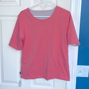 kate spade Coral Pink Short Sleeve Crewneck Top Reversible